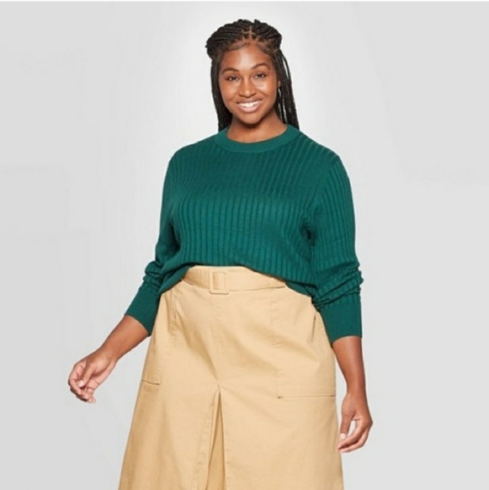 Ava & Viv Long-Sleeve Crewneck Pullover Sweater